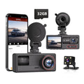 Cámara para Coche HD 1080P con Triple Grabación, WiFi, Sensor G