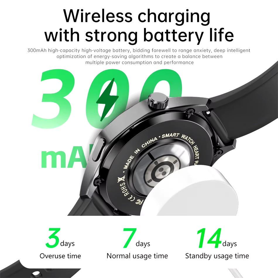 Smartwatch Correa Cuero Asistente de voz IA 300mAh