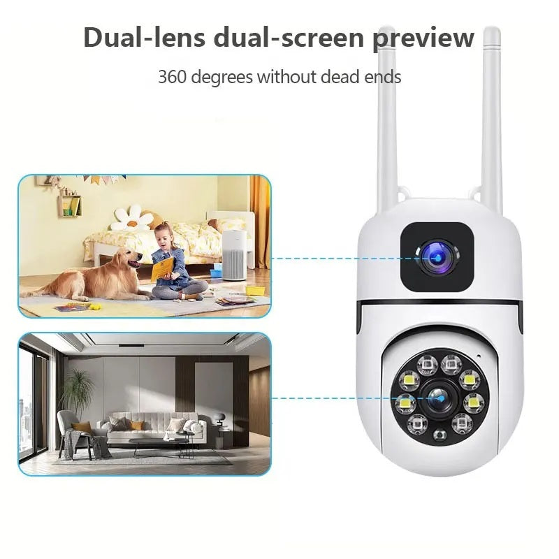 Cámara de Seguridad WiFi Lente Dual Monitoreo 360° Full HD – Diseño A