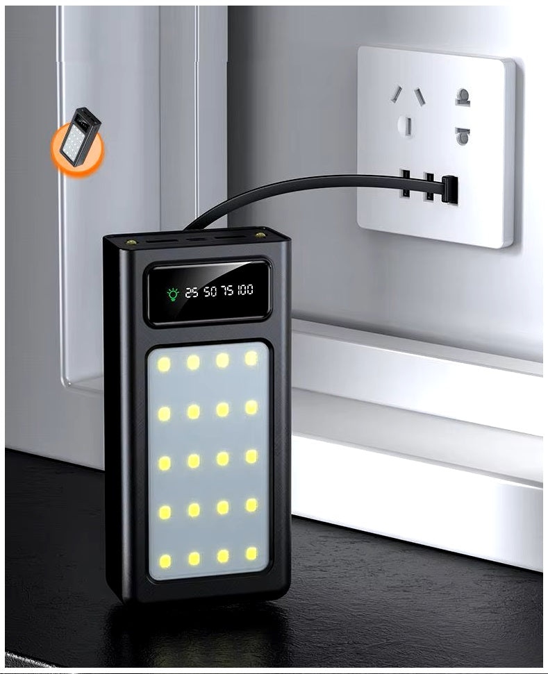 Power Bank 30000mAh Carga Rápida y Luz de Emergencia