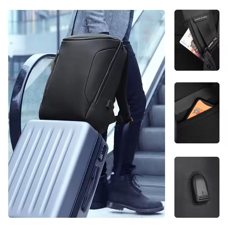Mochila Resistente al Agua Multifuncional Carga USB Ideal Viajes