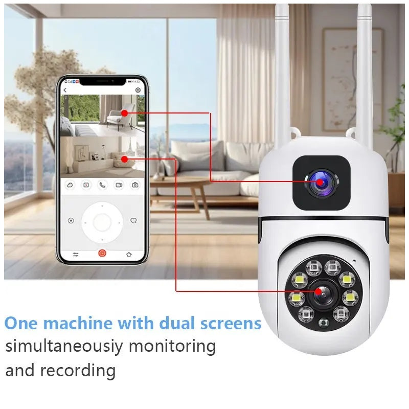 Cámara de Seguridad WiFi Lente Dual Monitoreo 360° Full HD – Diseño B
