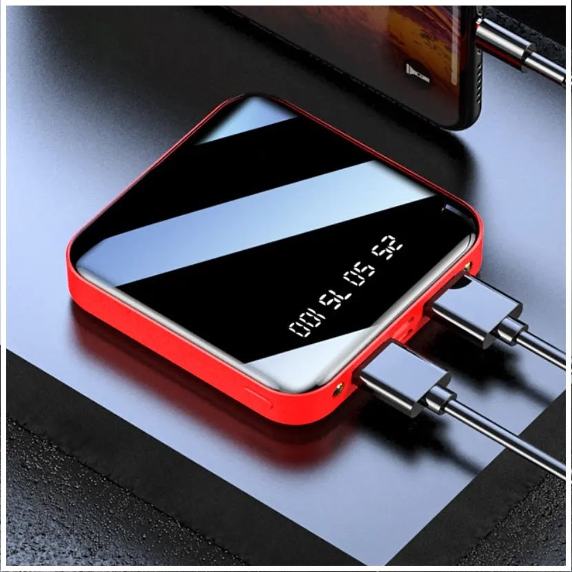 Power Bank 10000mAh 2 USB Micro USB Linterna Rojo