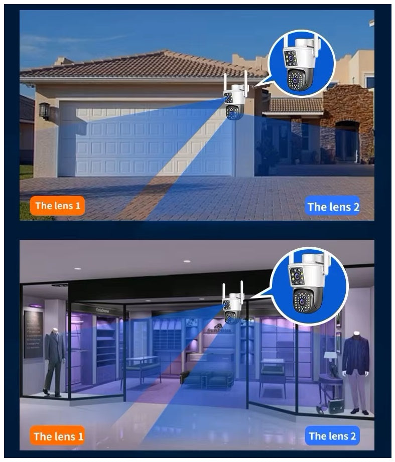 Cámara WiFi Doble Lente 360° Full HD con Visión Panorámica