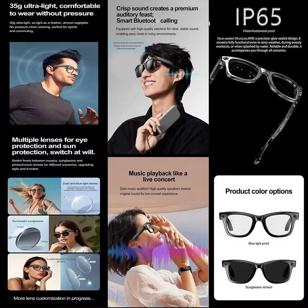 Gafas M01 Cámara HD, ChatGPT, Traducción y Reducción de Ruido