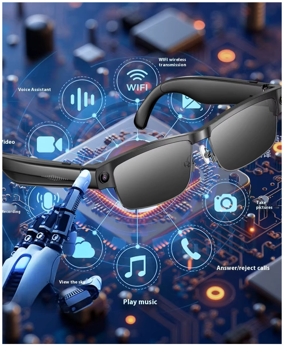 Gafas Inteligentes Cámara HD 8MP, Grabación 1200P, Traducción AI, WiFi
