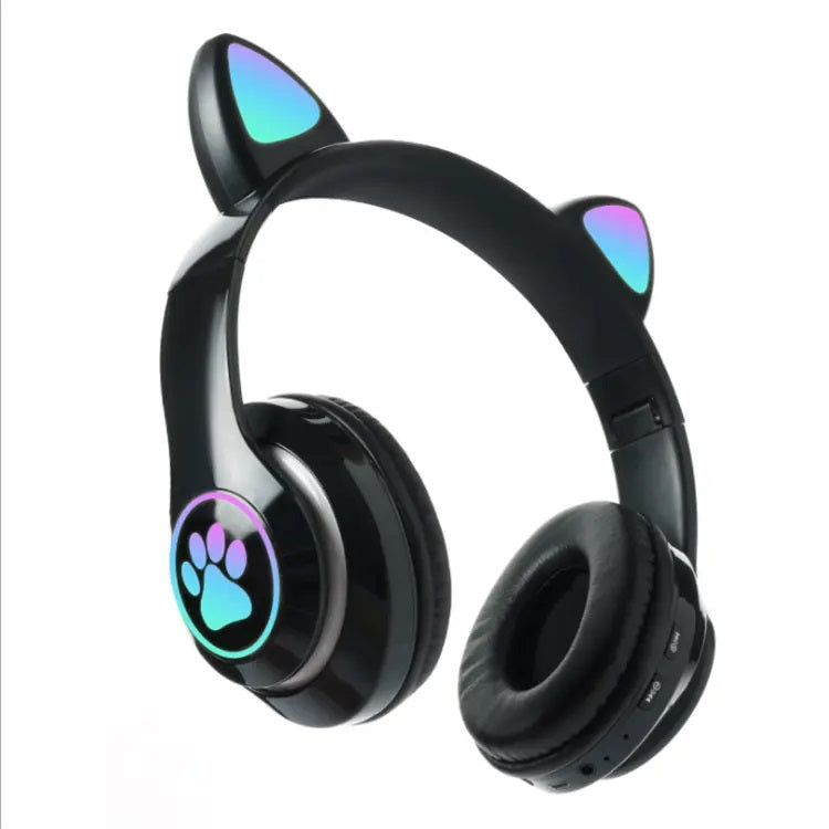 Audífonos RGB Orejas de Gato Bluetooth 5.0 – Negro