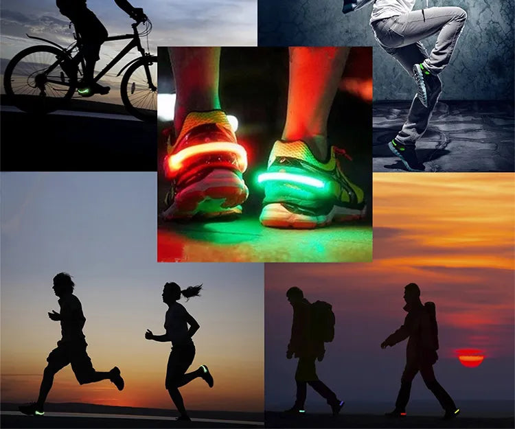 Luces Led Deportivas para Zapatillas Bicicleta Pulsera 2 Unidades
