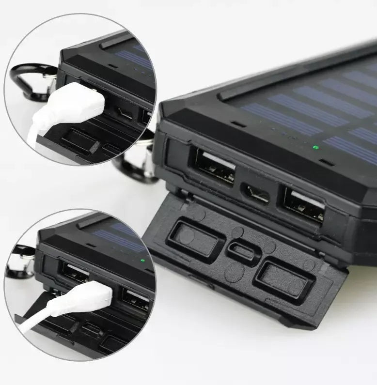 Cargador Solar Portátil 20000mAh Linterna Resistente al Agua y polvo
