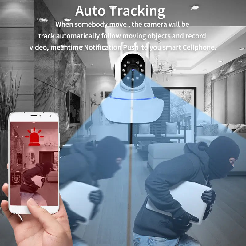 Cámara Inteligente Rotación 360° Detección Movimiento – Diseño A