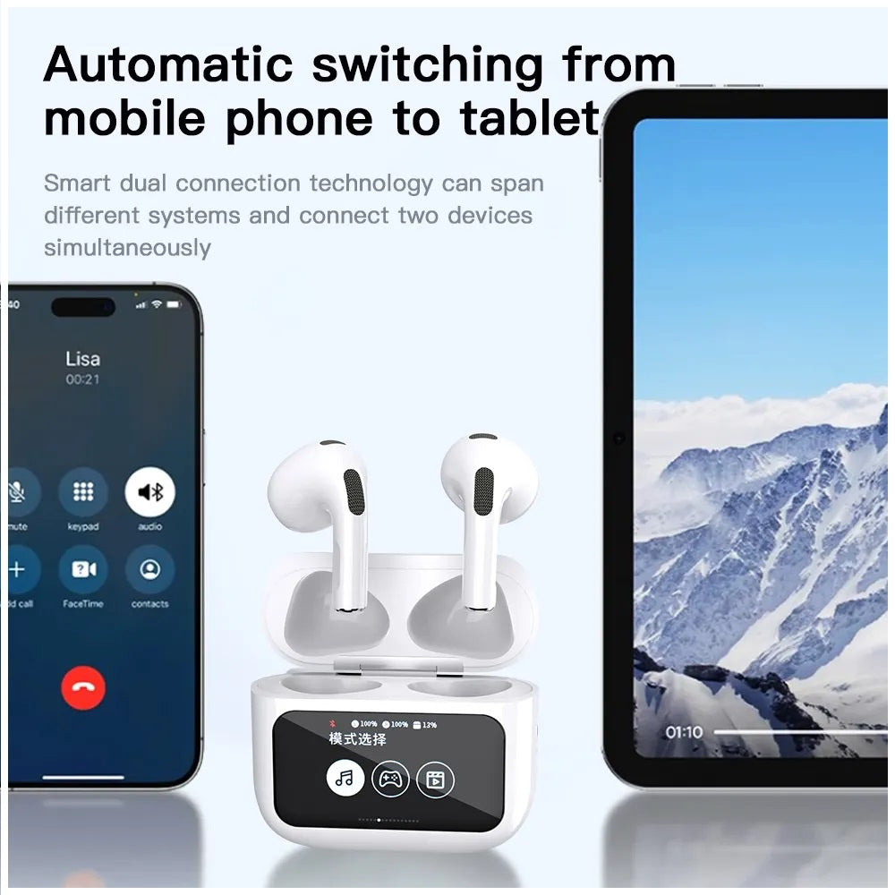 Audífonos Bluetooth con Pantalla Táctil y 30 Horas de Autonomía