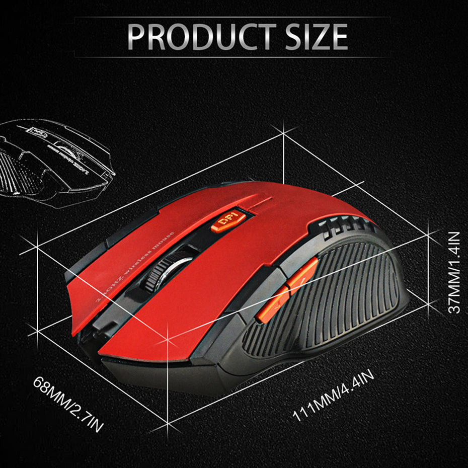 Mouse Gamer 1600 DPI Bluetooth 2.4 GHz para Windows y Mac – Diseño A