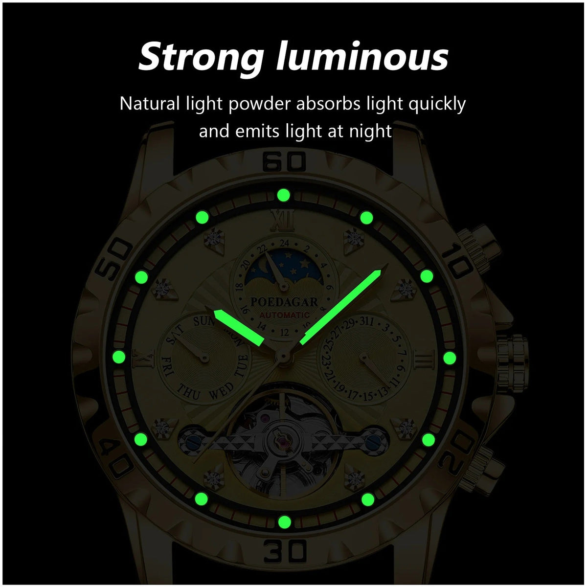Reloj Automático para Hombre con Esfera de Visualización Completa