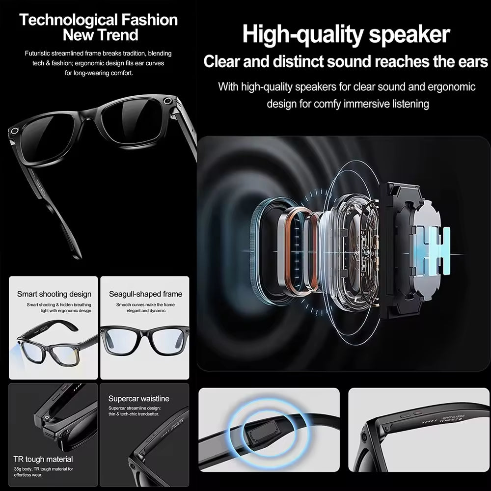Gafas M01 Cámara HD, ChatGPT, Traducción y Reducción de Ruido