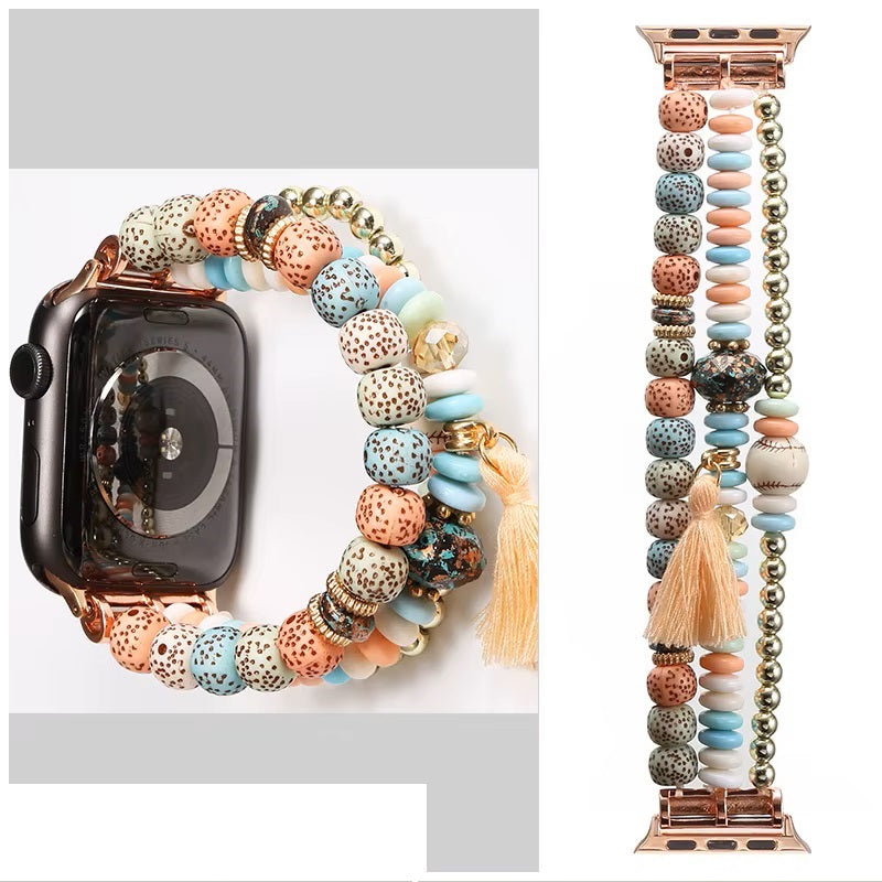 Correa Bohemia para Apple Watch 42/44 mm con Cuentas – Diseño B
