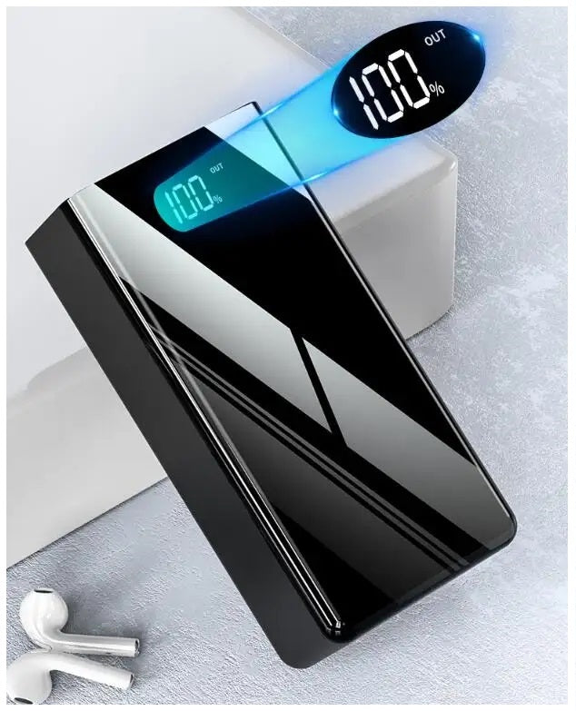 Power Bank 50000mAh 3 USB Tipo C Lightning linterna Negro