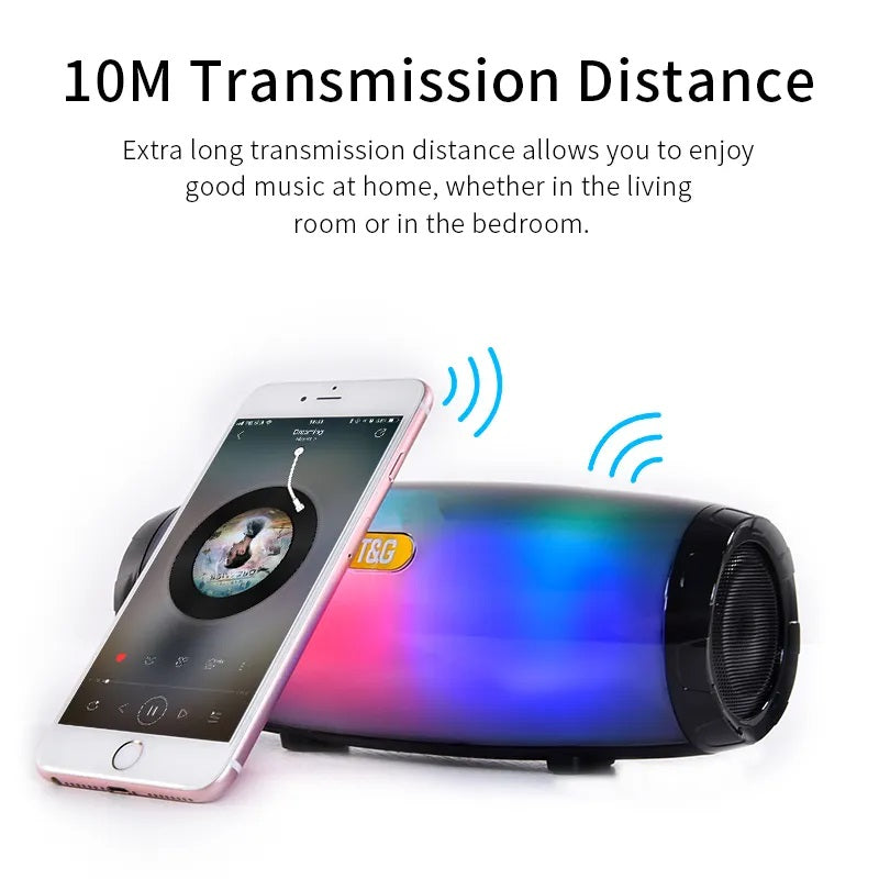 Parlante Bluetooth Resistente al Agua con Luz LED – Rojo
