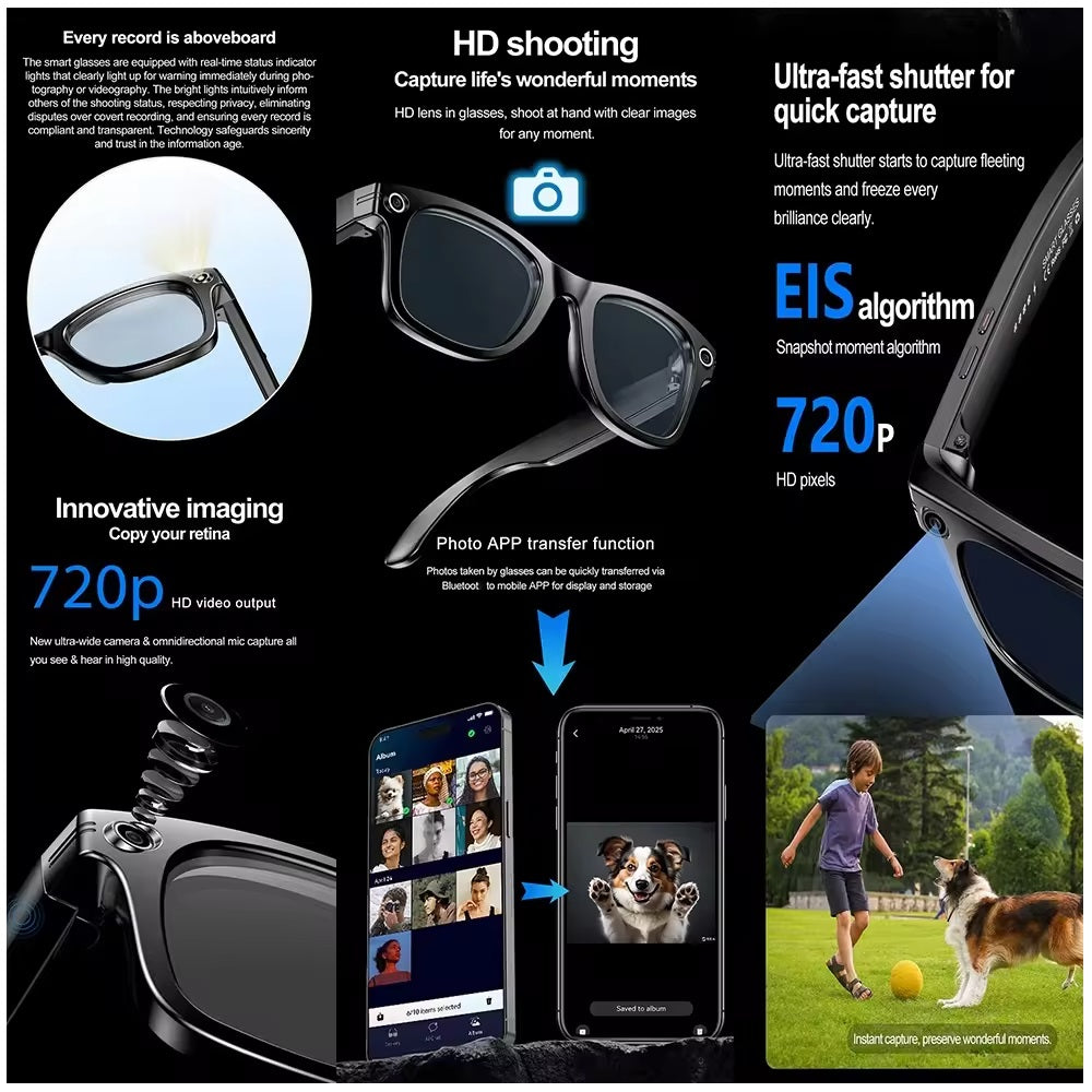 Gafas M01 Cámara HD, ChatGPT, Traducción y Reducción de Ruido