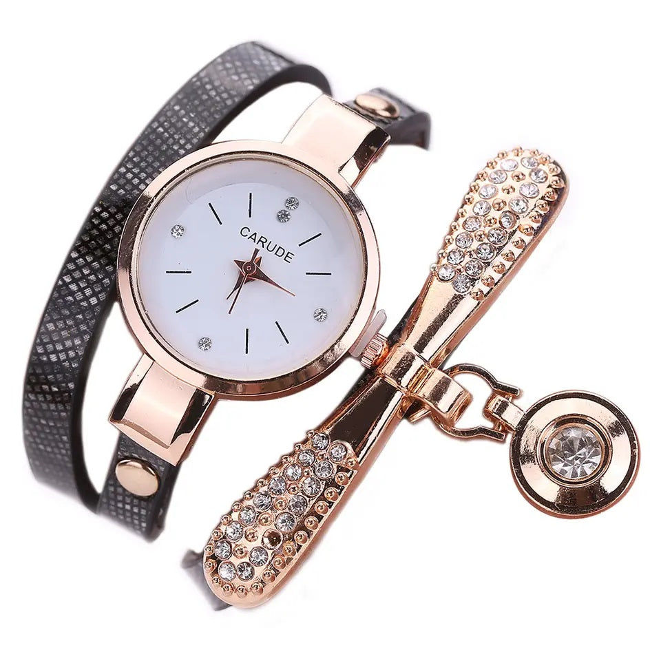 Reloj Personalizado para Mujeres con Incrustaciones y Pulsera