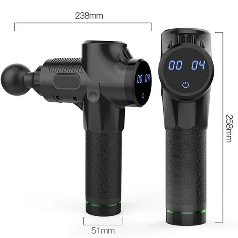 Masajeador Muscular Pistola Gun 30 Velocidades Digital 2500mAh Negro