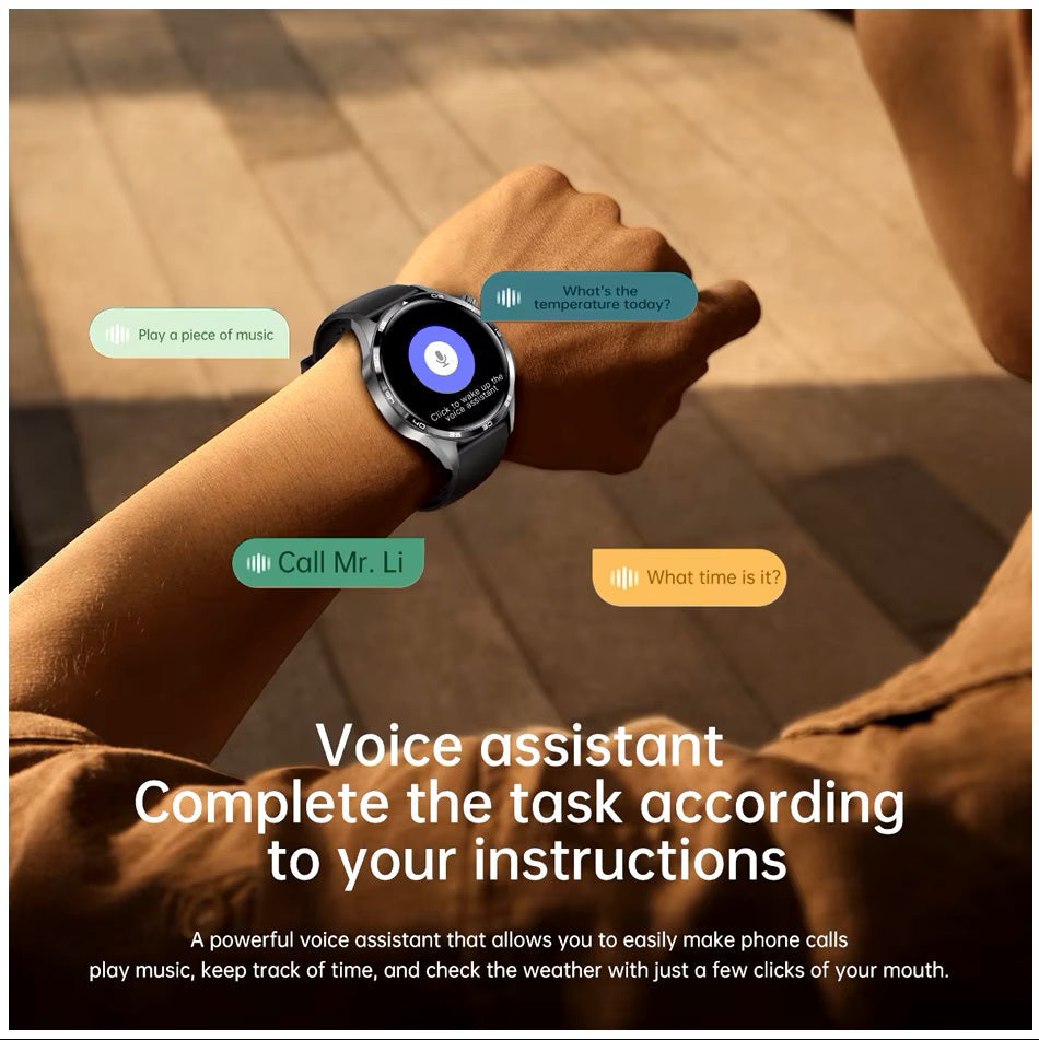 Smartwatch Correa Cuero Asistente de voz IA 300mAh