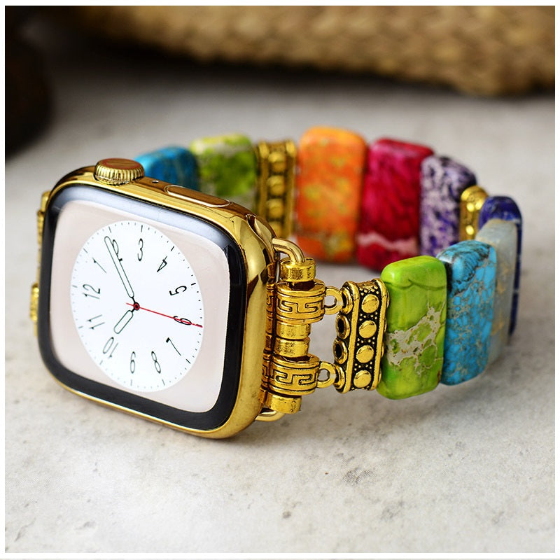 Correa Elástica de Piedras Naturales para Apple Watch 42/44 mm