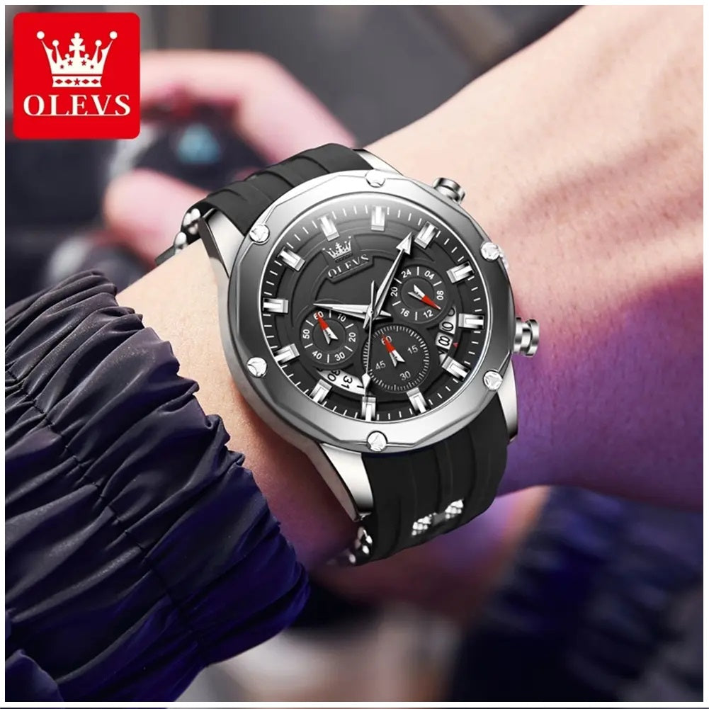 Reloj Deportivo OLEV Acero Inoxidable Cuarzo Sumergible 30M