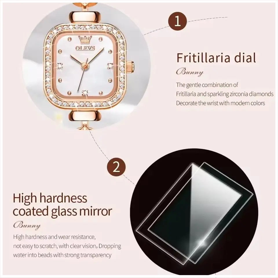 Reloj de Mujer Elegante con Diseño de Sirena, Cristales de Zirconia