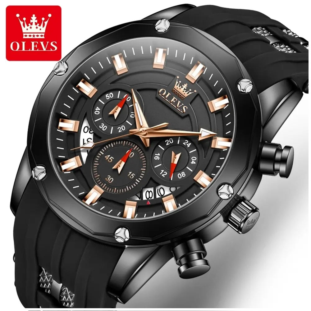 Reloj Deportivo OLEV Acero Inoxidable Cuarzo Sumergible 30M