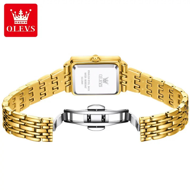 Reloj de Mujer Elegante Rectangular de Acero Inoxidable con Cuarzo