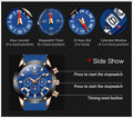 Reloj Cronógrafo Hombre con Calendario y Correa de Silicona Azul