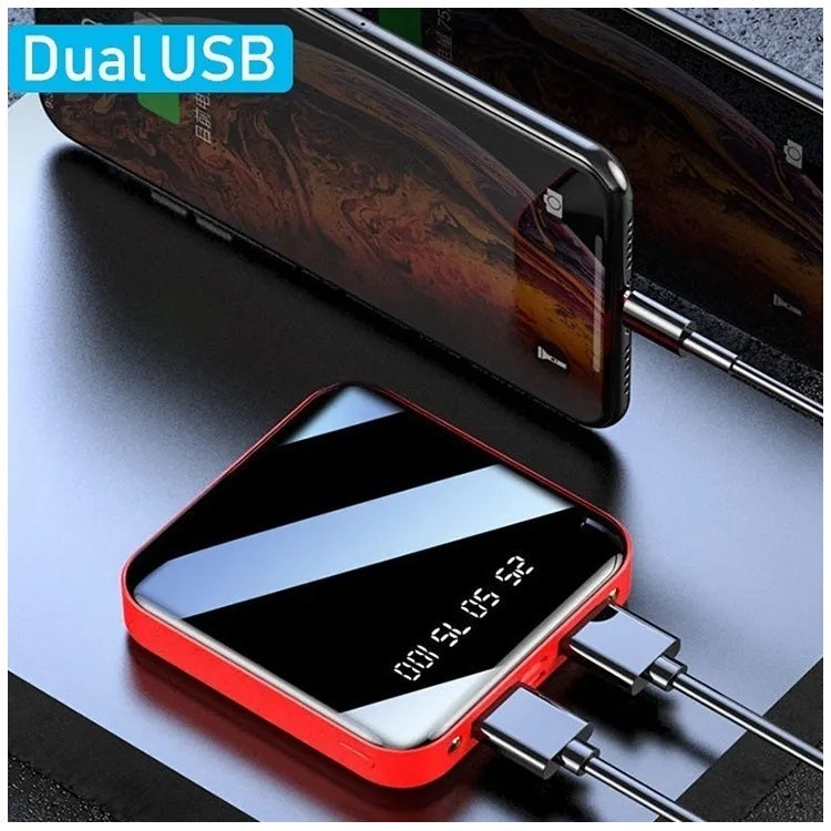 Power Bank 10000mAh 2 USB Micro USB Linterna Rojo