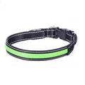 Collar Luz LED 3 modos Luz carga USB Perros Gatos Verde Talla M