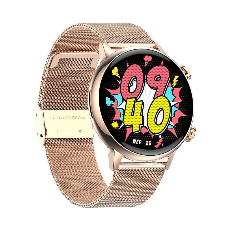 Smartwatch Bluetooth Mujer Pantalla AMOLED Correa Metálica