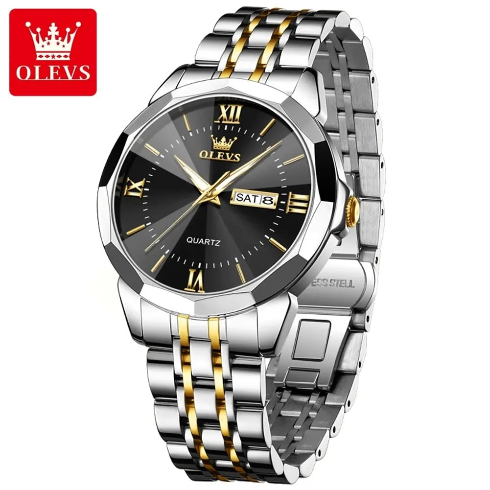 Reloj para Hombre Calendario Correa Bicolor Acero Inoxidable