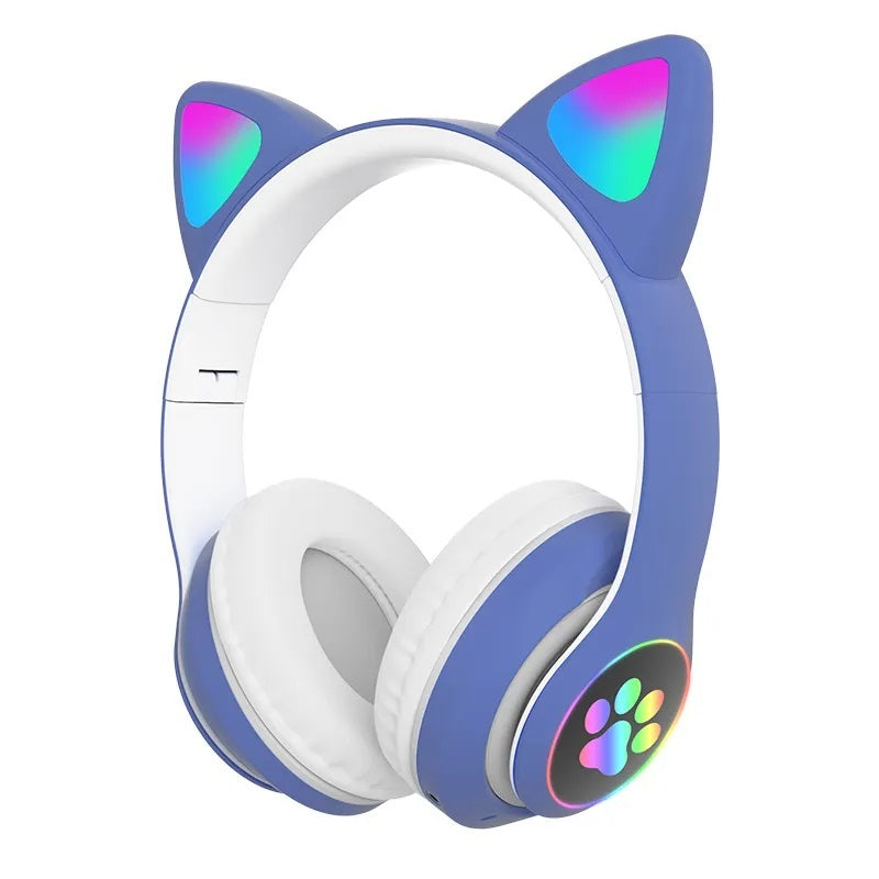 Audífonos RGB Orejas de Gato Bluetooth 5.0 – Morado