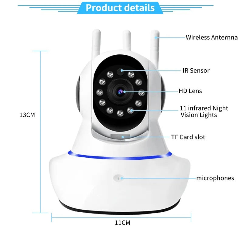 Cámara Inteligente Rotación 360° Detección Movimiento – Diseño A