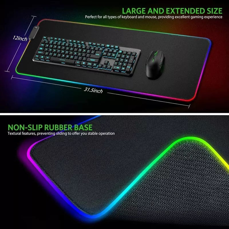 Mousepad Gamer Led RGB USB 80X30cm – Diseño J