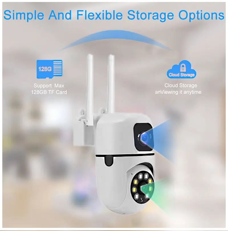 Cámara de Seguridad WiFi Lente Dual Monitoreo 360° Full HD – Diseño A