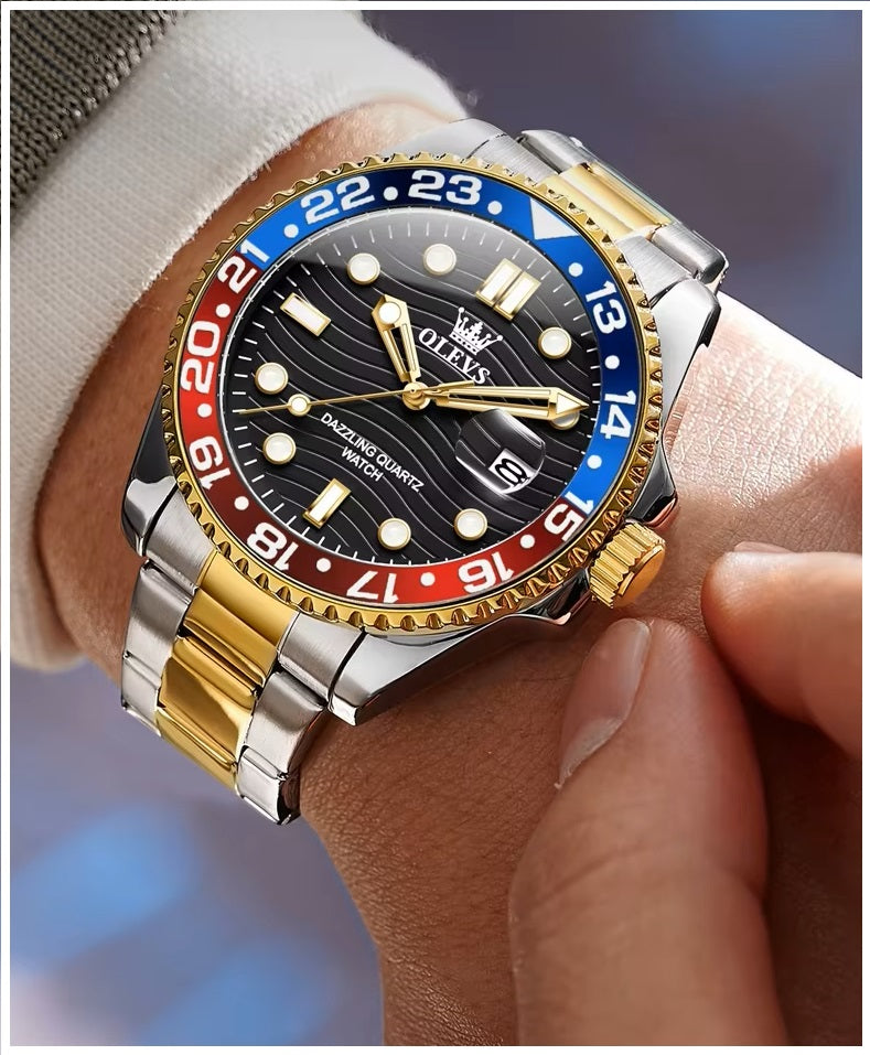Reloj Hombre Deportivo y de Lujo Correa de Acero Inoxidable