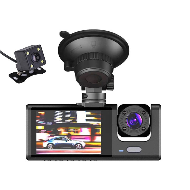 Cámara DVR para Auto Full HD 1080P 3 Canales Visión Nocturna WiFi