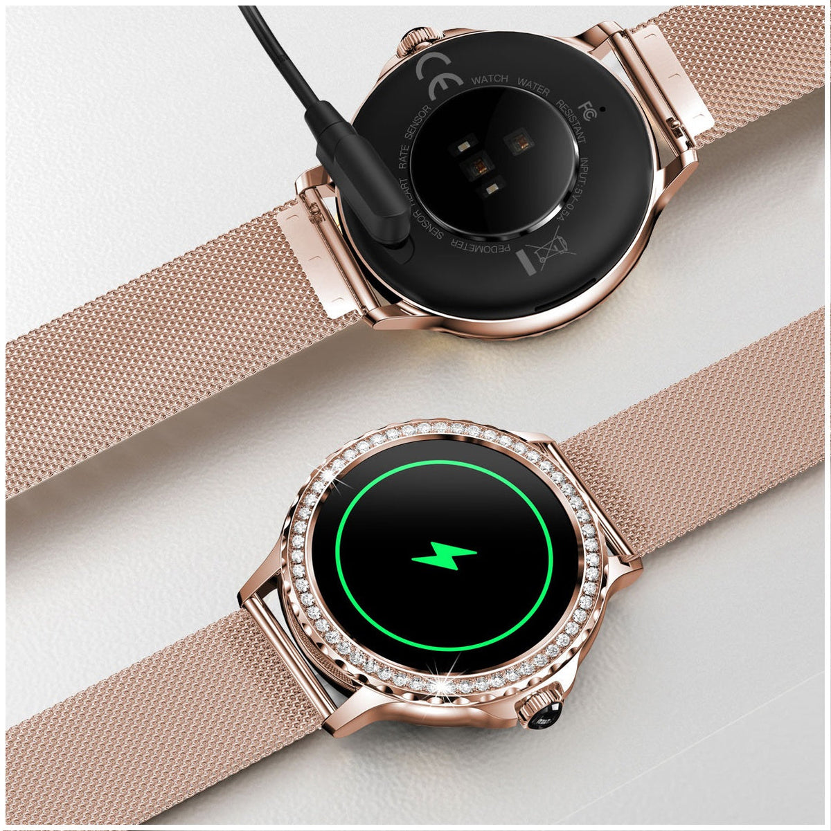 Smartwatch I58 para Mujer, Llamadas Bluetooth y Correa Metálica