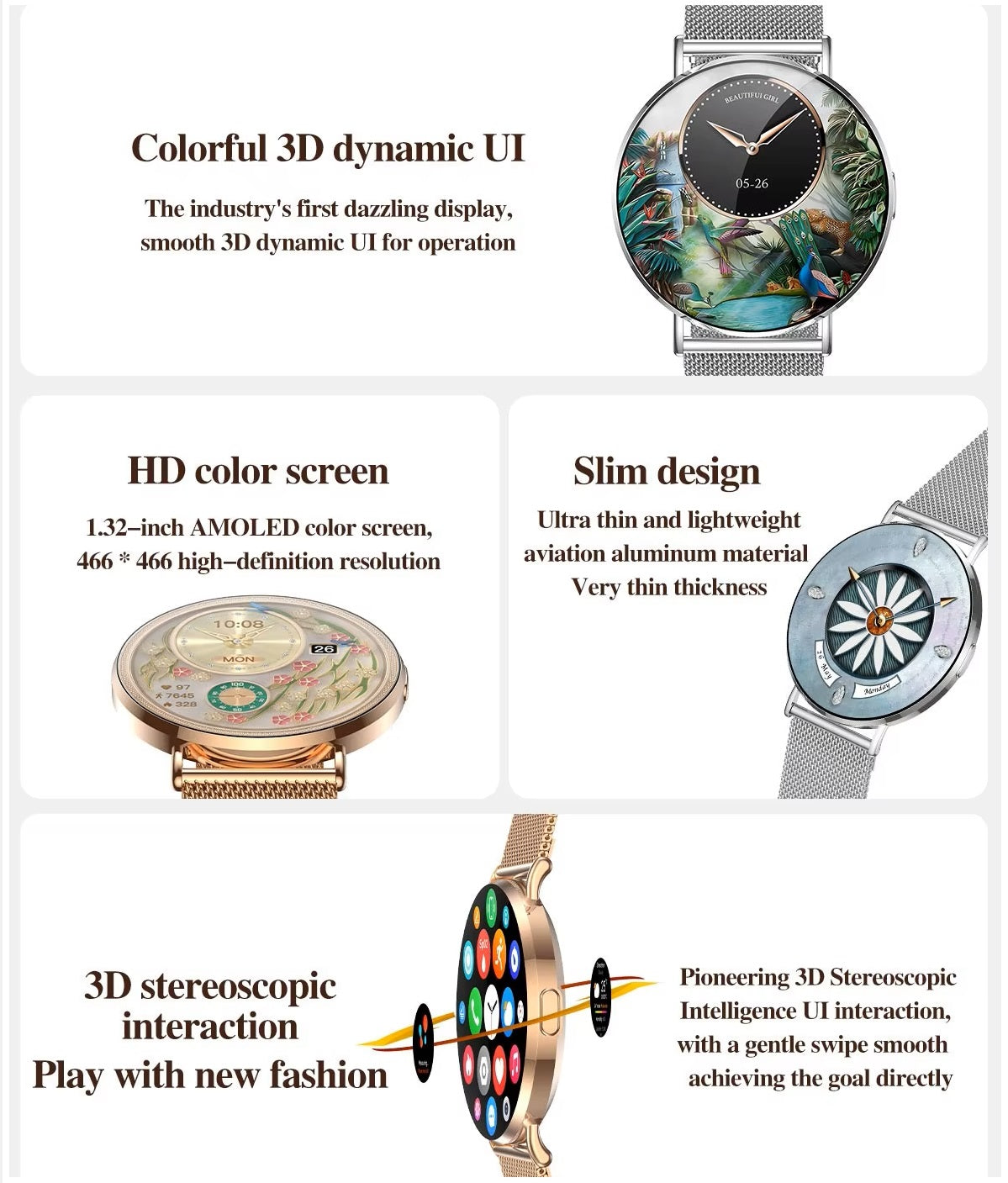 Smartwatch Bluetooth KM88 AMOLED 466x466 200mAh IP67
