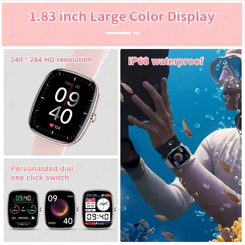 Smartwatch T69 1.83" Llamadas Bluetooth, Actividad e IP67