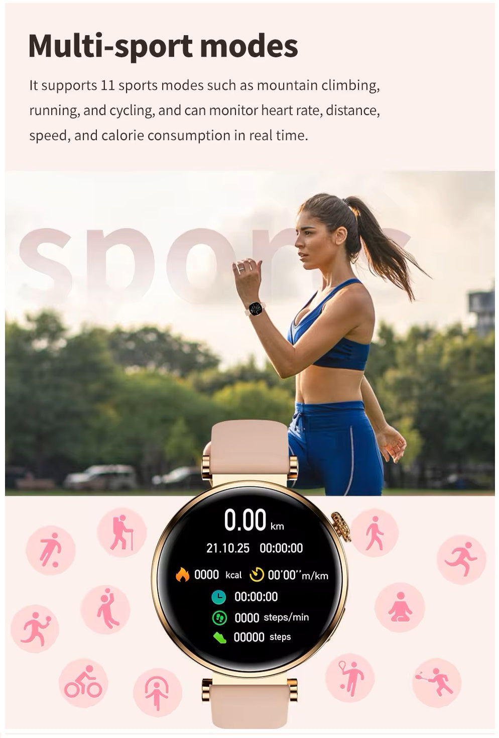 Smartwatch DS5 Mini Mujer con Correas de Silicona y Metálica