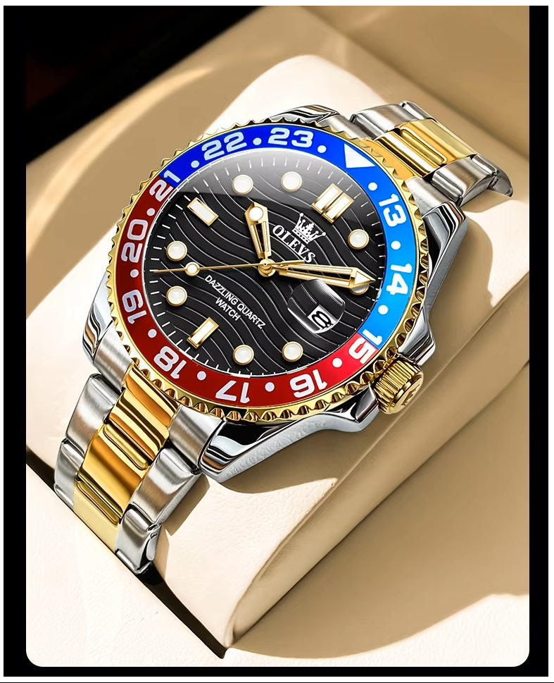 Reloj Hombre Deportivo y de Lujo Correa de Acero Inoxidable