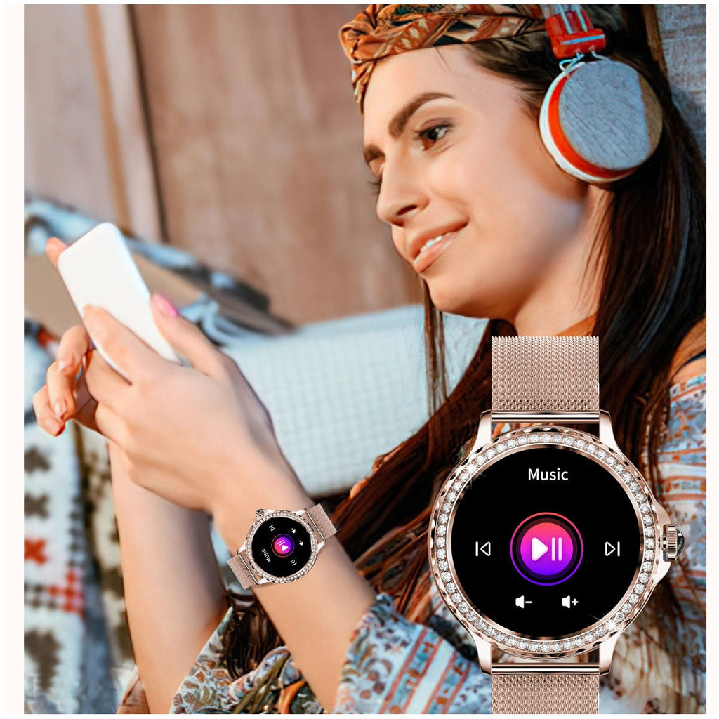 Smartwatch I58 para Mujer, Llamadas Bluetooth y Correa Metálica