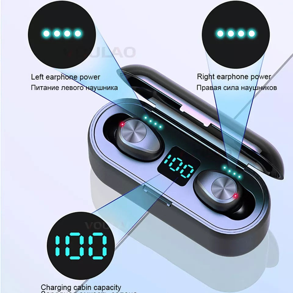 Audífonos Bluetooth In-Ear F9 V 5.0 Rosado