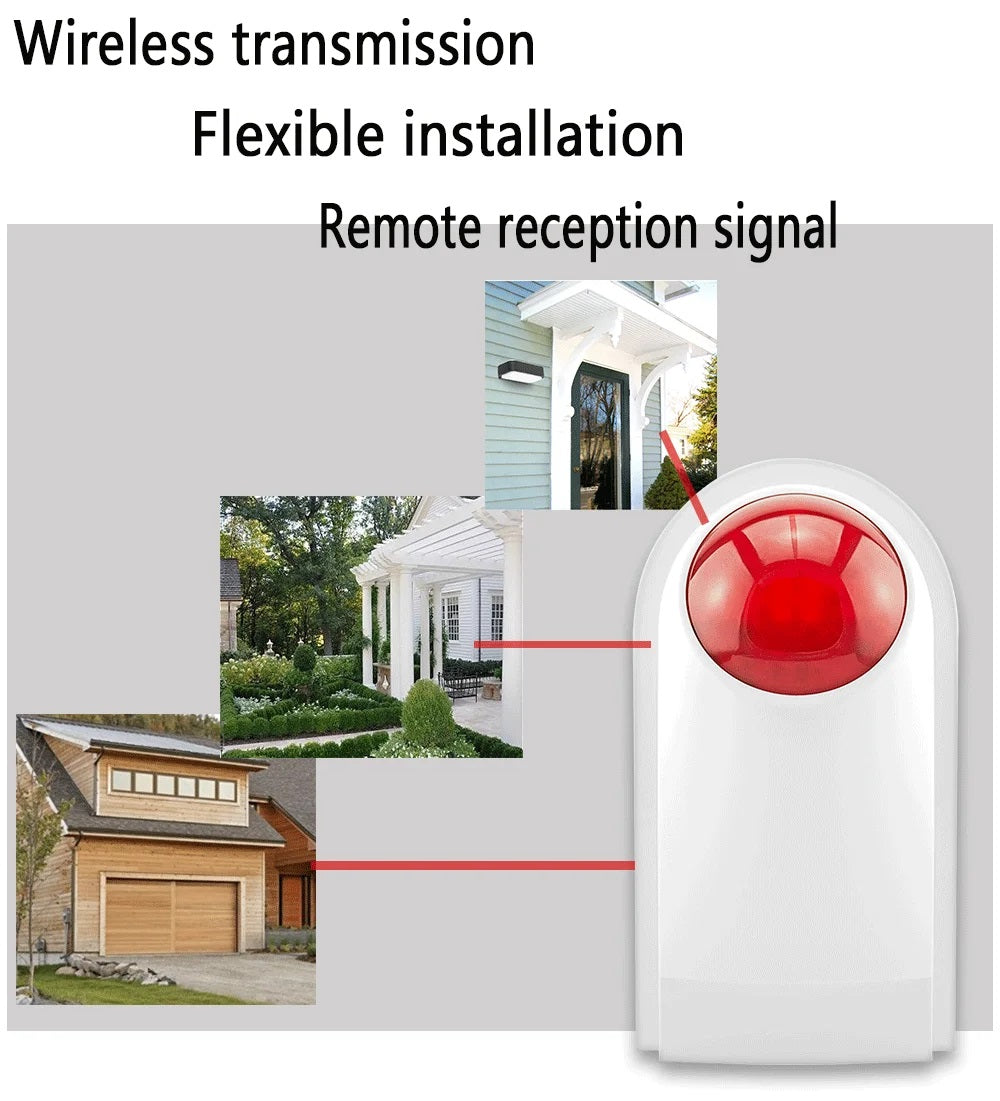 Sirena Estroboscópica WiFi Exterior 110-120 dB con 10 Controles