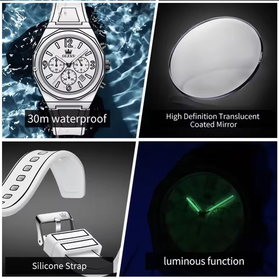 Reloj Multifuncional Estilo Manga Cuarzo Resistente al Agua y Luminoso